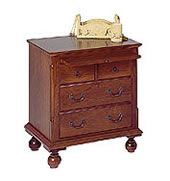cherry nightstand four drawer bun feet